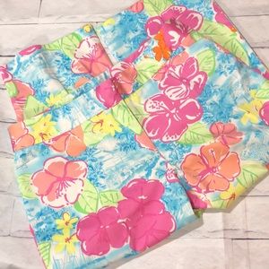 Lilly Pulitzer Floral Cropped Pants - Pink, Blue, Green